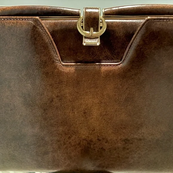 Vintage "by Caprio" Structured Mocha Color Shoulder Bag – 60s/70s Retro Classic - Picture 3 of 6